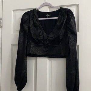 Lulus black long sleeve blouse